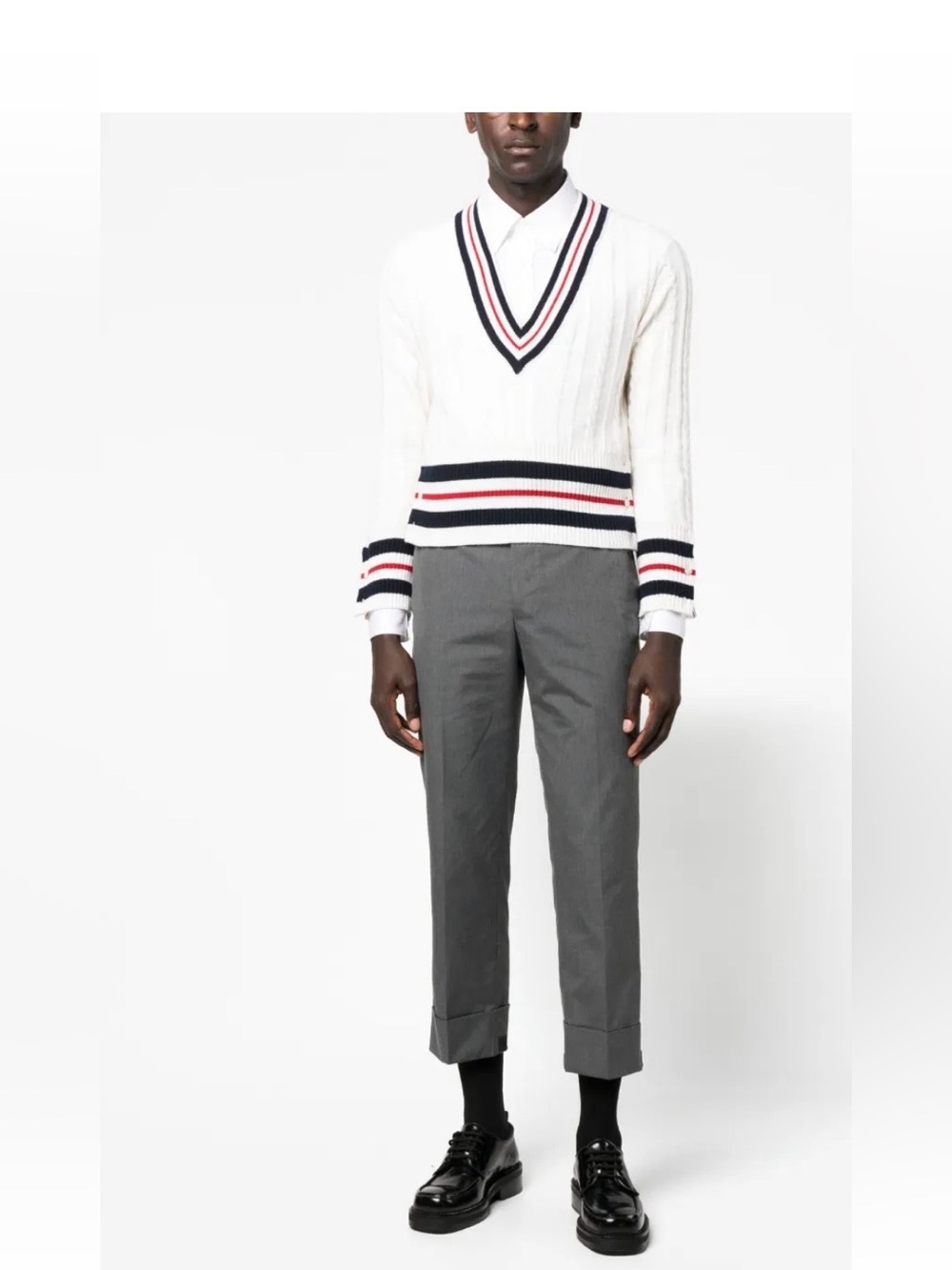 Authentic Thom Browne Gray Cropped Cuffed Pants - IT40/US30 MADE IN ITALY